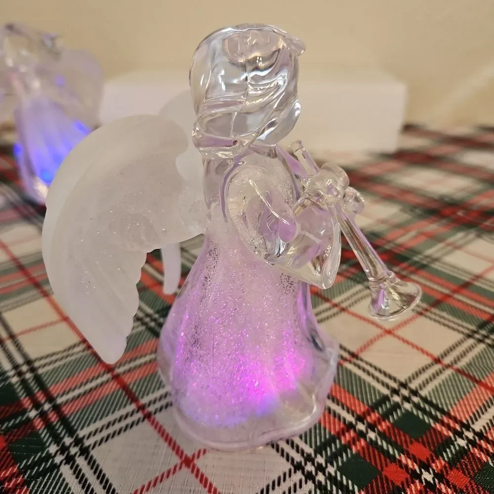 JCPenny Home Collection Colorful Acrylic LED Noel Series Angel Figurines